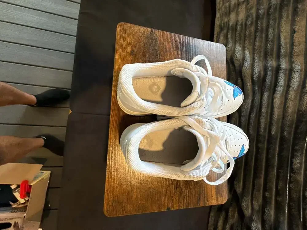 Nike Air Force 1 Low Custom Hand Painted Butterfly White Sneakers